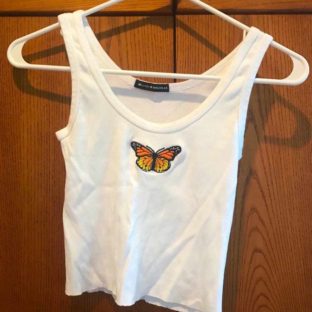 Brandy Melville butterfly cropped tank